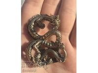ΒΖΤ! 44 γραμμάρια στυλιζαρισμένη χάλκινη φιγούρα δράκου από 1 st!