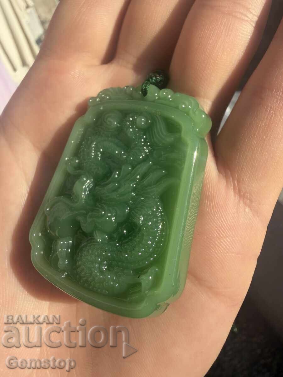 ΒΖΤ! 250κ-τ φυσικό μενταγιόν φυλαχτό νεφρίτη δράκος από 1στ! - 5 ΒΖΤ! 250κ-τ φυσικό μενταγιόν φυλαχτό νεφρίτη δράκος από 1στ! - 5