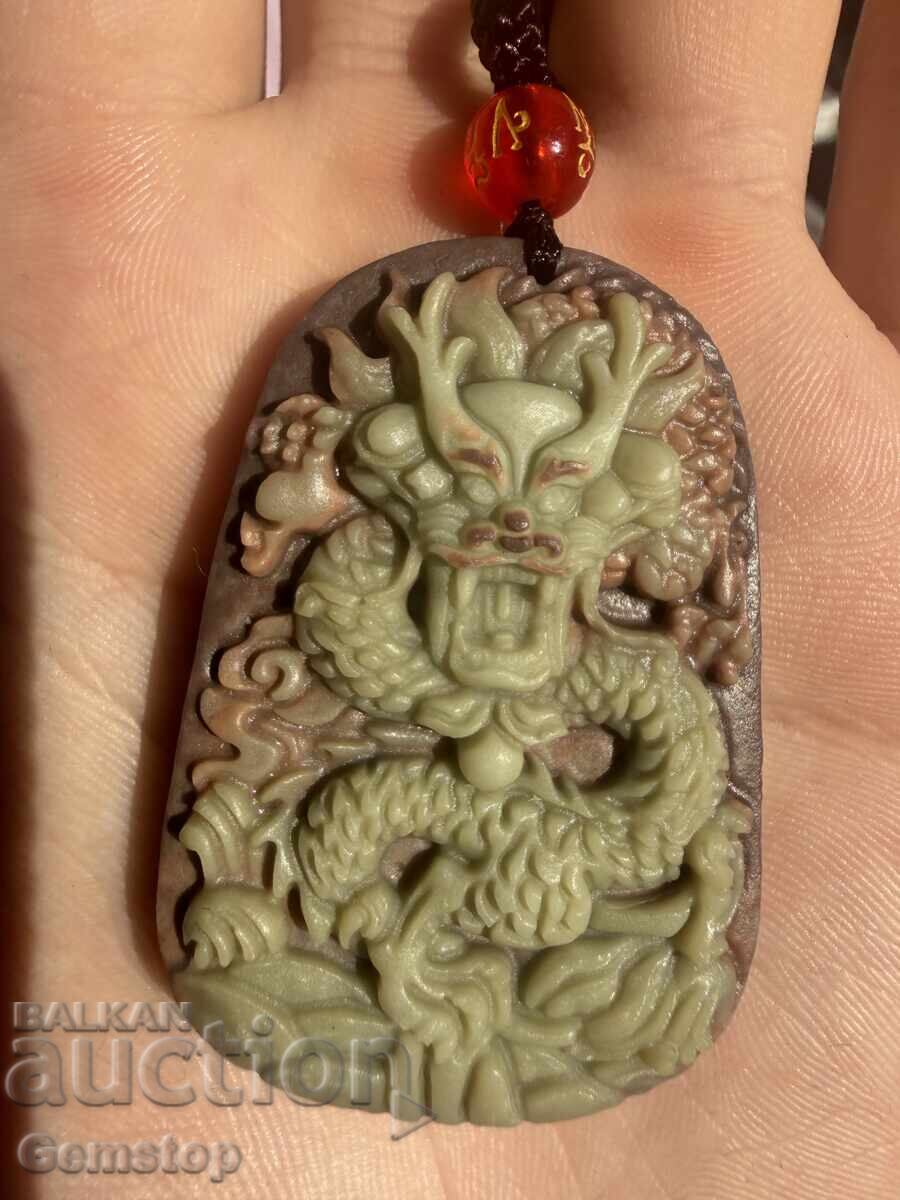 Δημοπρασία ΒΖΤ! 160κ-τa φυσικό μενταγιόν φυλαχτό νεφρίτη δράκος από 1στ! Δημοπρασία ΒΖΤ! 160κ-τa φυσικό μενταγιόν φυλαχτό νεφρίτη δράκος από 1στ!