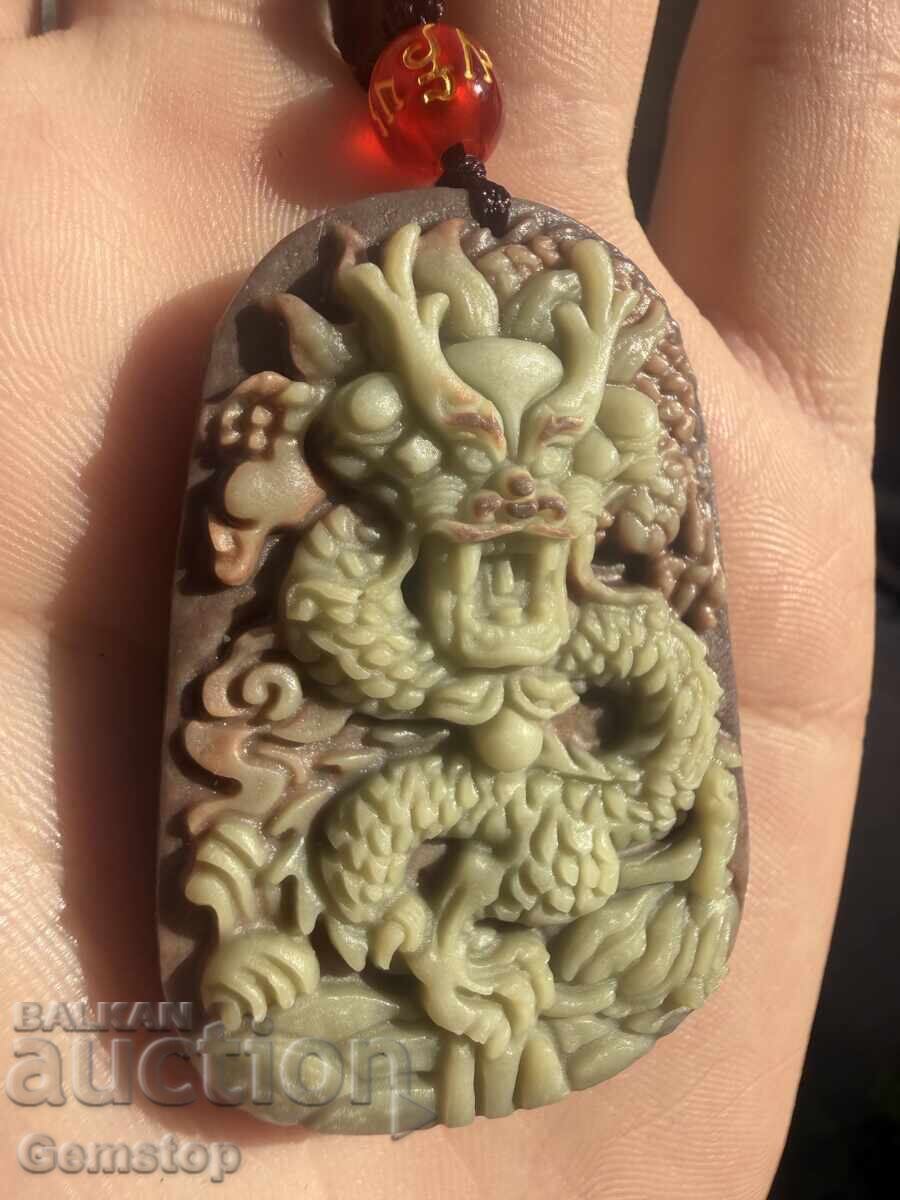 Παράδοση ΒΖΤ! 160κ-τa φυσικό μενταγιόν φυλαχτό νεφρίτη δράκος από 1στ! Παράδοση ΒΖΤ! 160κ-τa φυσικό μενταγιόν φυλαχτό νεφρίτη δράκος από 1στ!