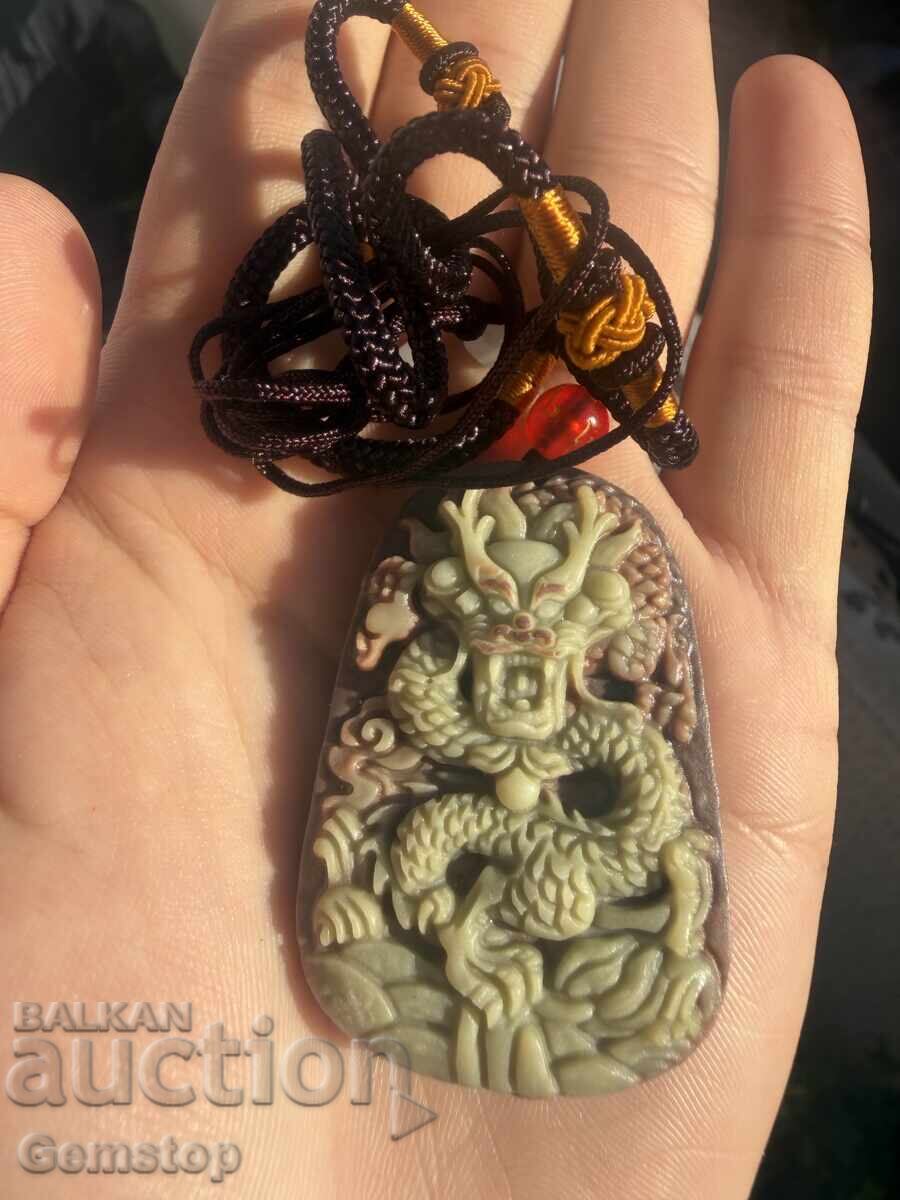 ΒΖΤ! 160κ-τa φυσικό μενταγιόν φυλαχτό νεφρίτη δράκος από 1στ! - 5 ΒΖΤ! 160κ-τa φυσικό μενταγιόν φυλαχτό νεφρίτη δράκος από 1στ! - 5