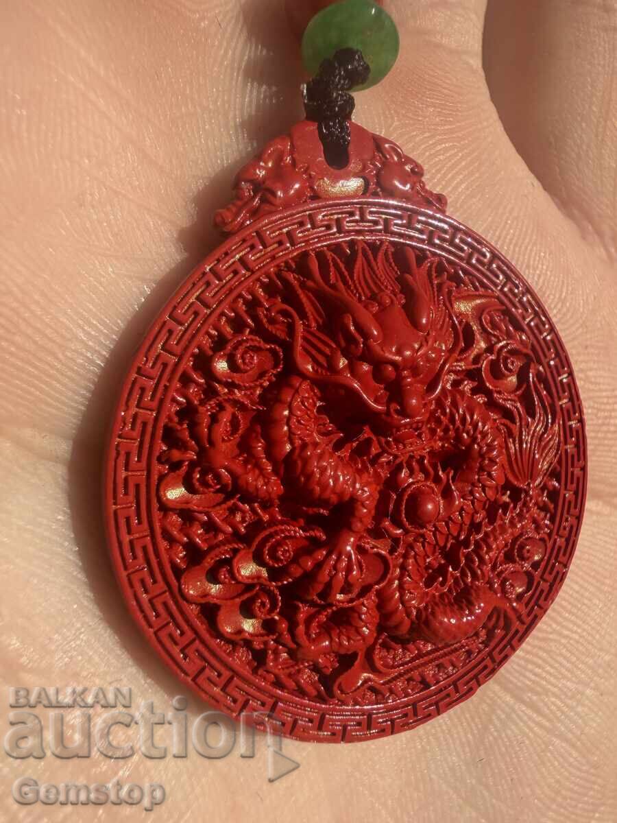 Παράδοση ΒΖΤ! 75 τμχ. φυσικό μενταγιόν φυλαχτό κιννάβαρης δράκος από 1στ! Παράδοση ΒΖΤ! 75 τμχ. φυσικό μενταγιόν φυλαχτό κιννάβαρης δράκος από 1στ!