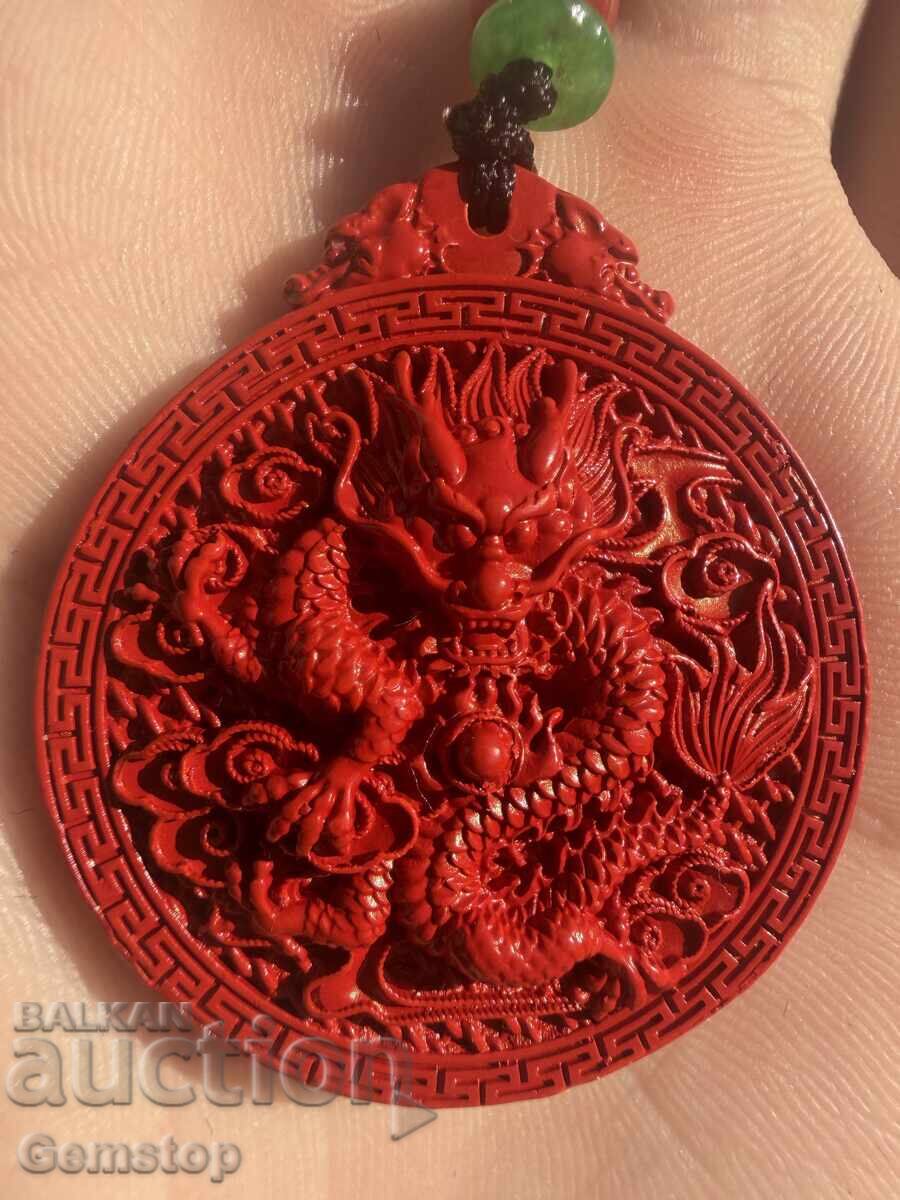 ΒΖΤ! 75 τμχ. φυσικό μενταγιόν φυλαχτό κιννάβαρης δράκος από 1στ! ΒΖΤ! 75 τμχ. φυσικό μενταγιόν φυλαχτό κιννάβαρης δράκος από 1στ!