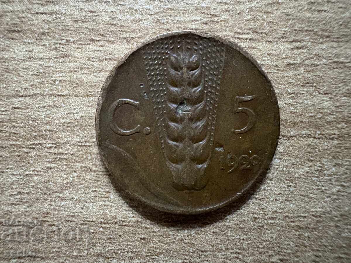 Italy - 5 Centesimi (1929)