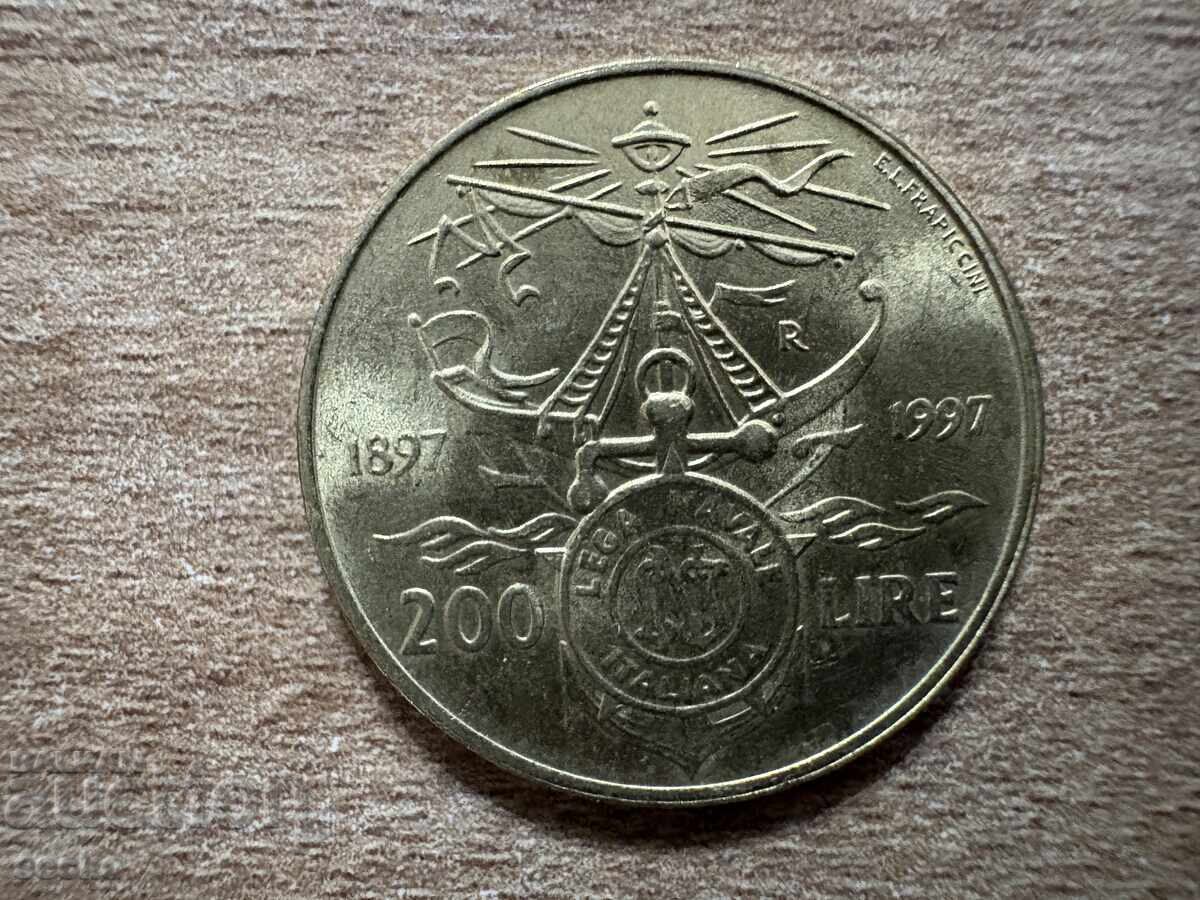 Италия - 200 лири (1997) - 100 г. от основаването на... Италия - 200 лири (1997) - 100 г. от основаването на...