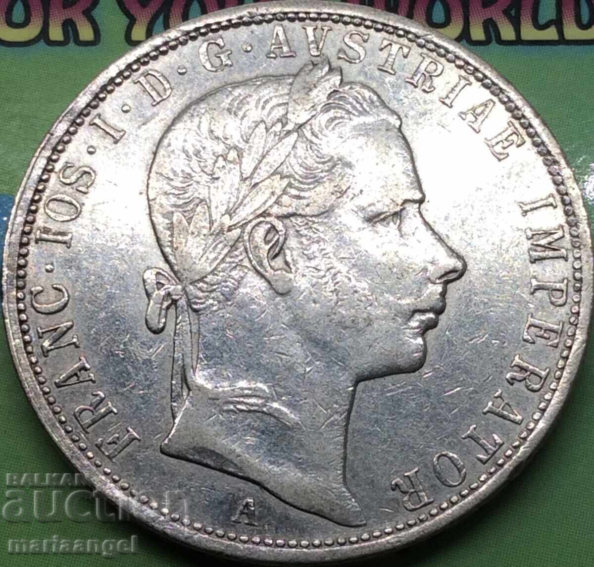 Австрия 1 флорин 1858 А - Вена Франц Йозеф сребро Патина - 6 Австрия 1 флорин 1858 А - Вена Франц Йозеф сребро Патина - 6