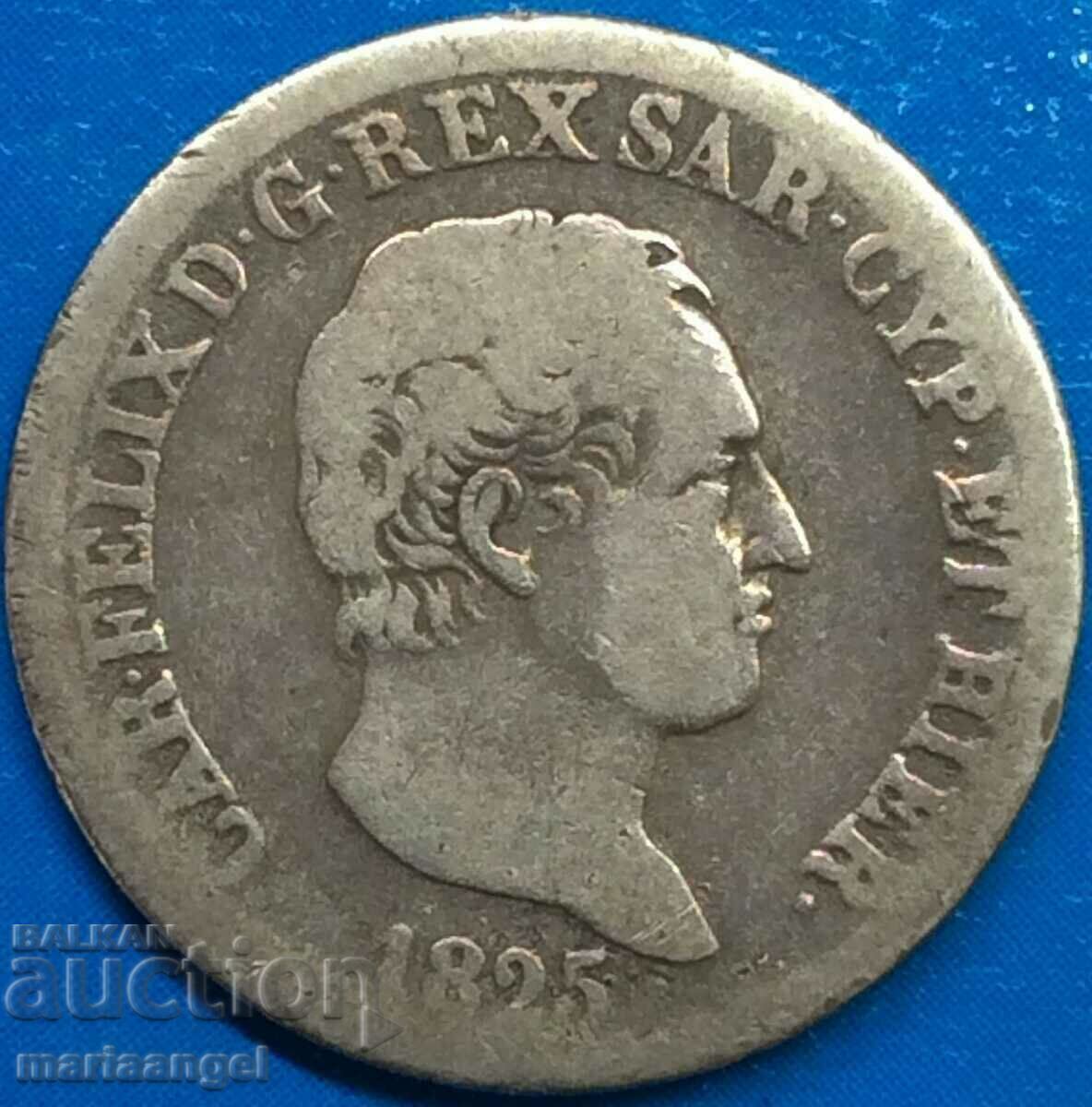 50 centesimi 1825 Italy Carlo Felice silver rare - 7