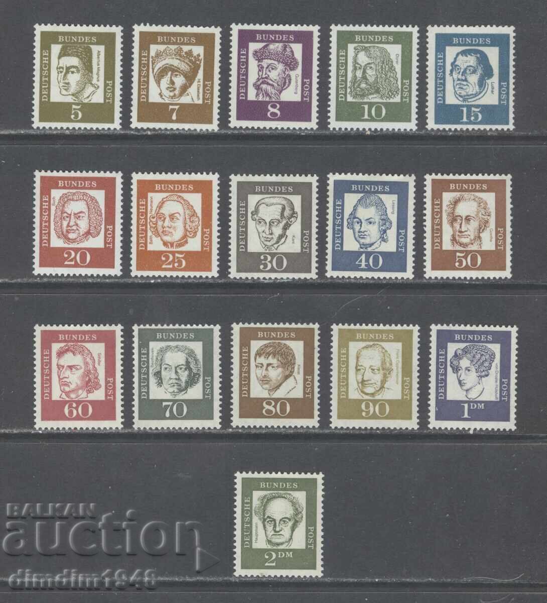 Germania 1961 - Personalități serie completă, nefolosite