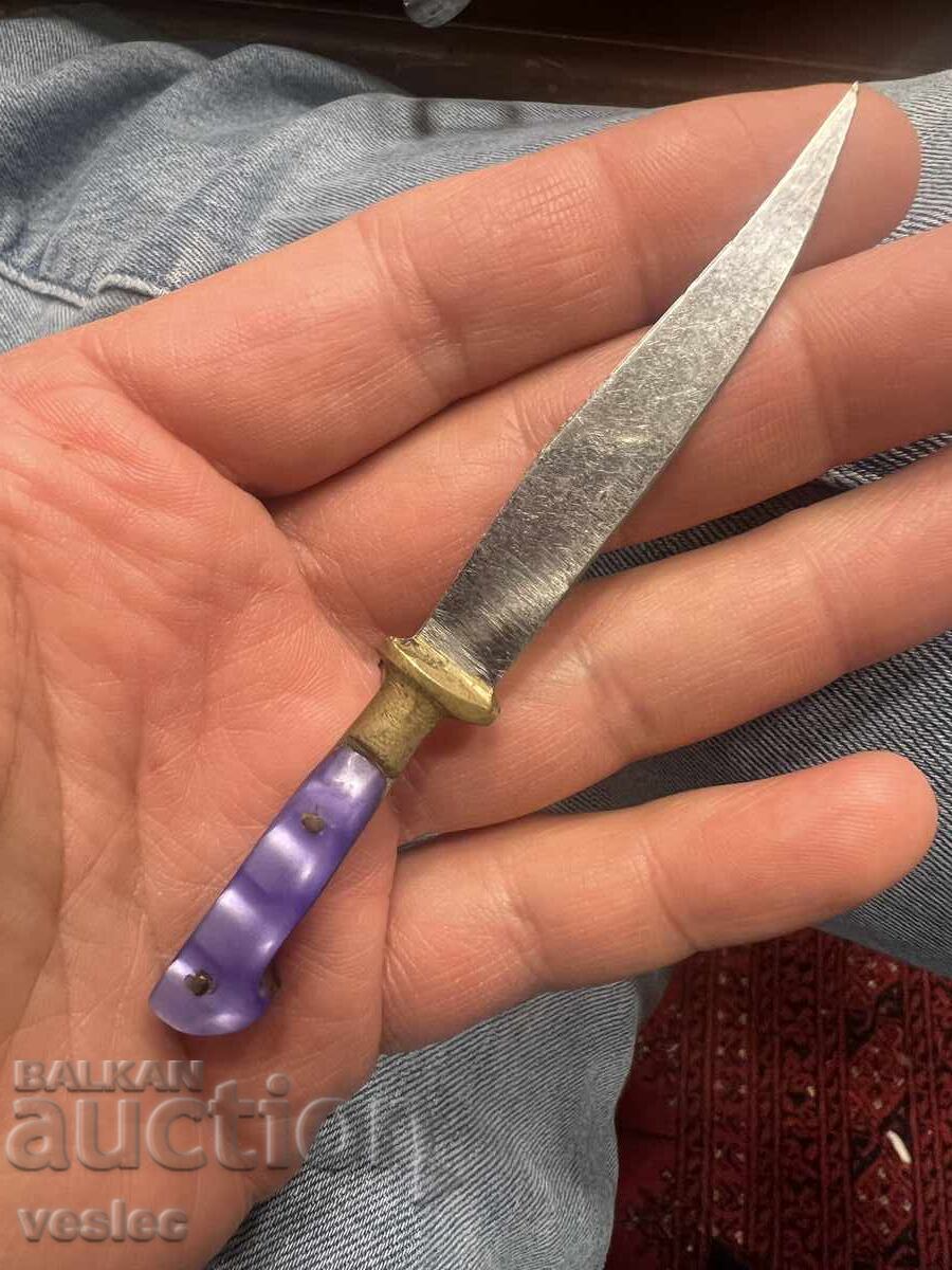 Old Pocket Knife Miniature Knife Purple Scales with price 5.00 BGN | € 2.56