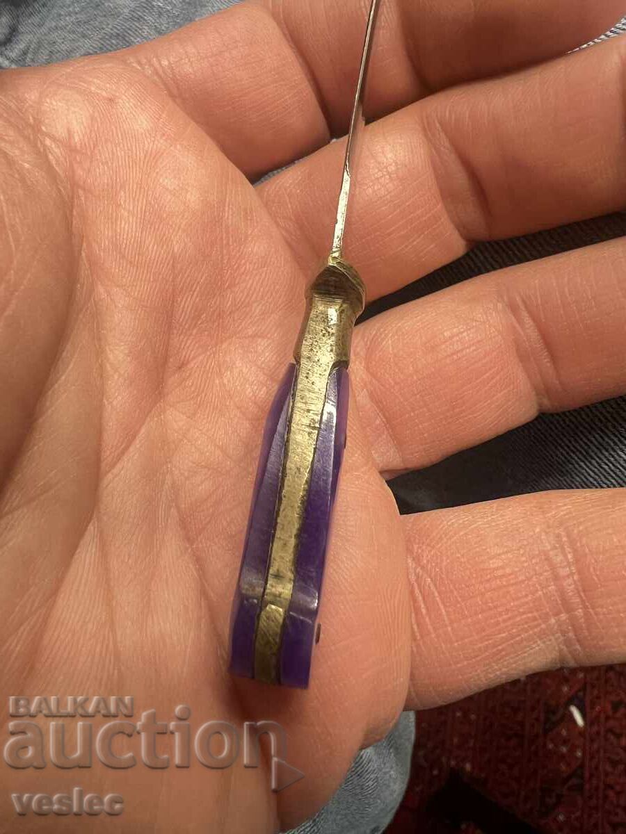 Auction  Old Pocket Knife Miniature Knife Purple Scales