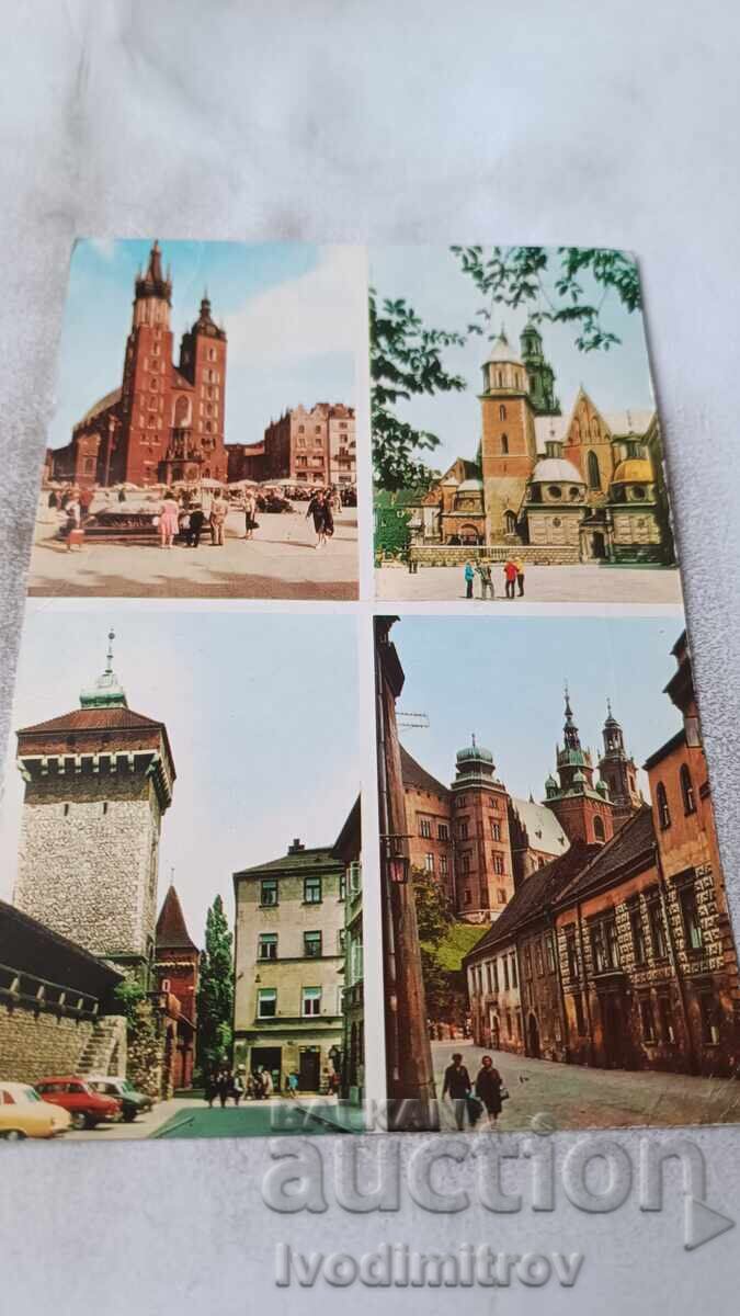 Postcard Krakow Collage 1968 Postcard Krakow Collage 1968