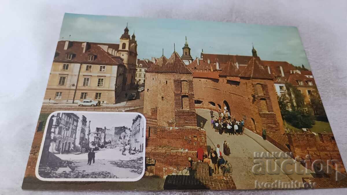 Cartolină Warszawa Barbakan w Glebi Ulica Podwale Cartolină Warszawa Barbakan w Glebi Ulica Podwale