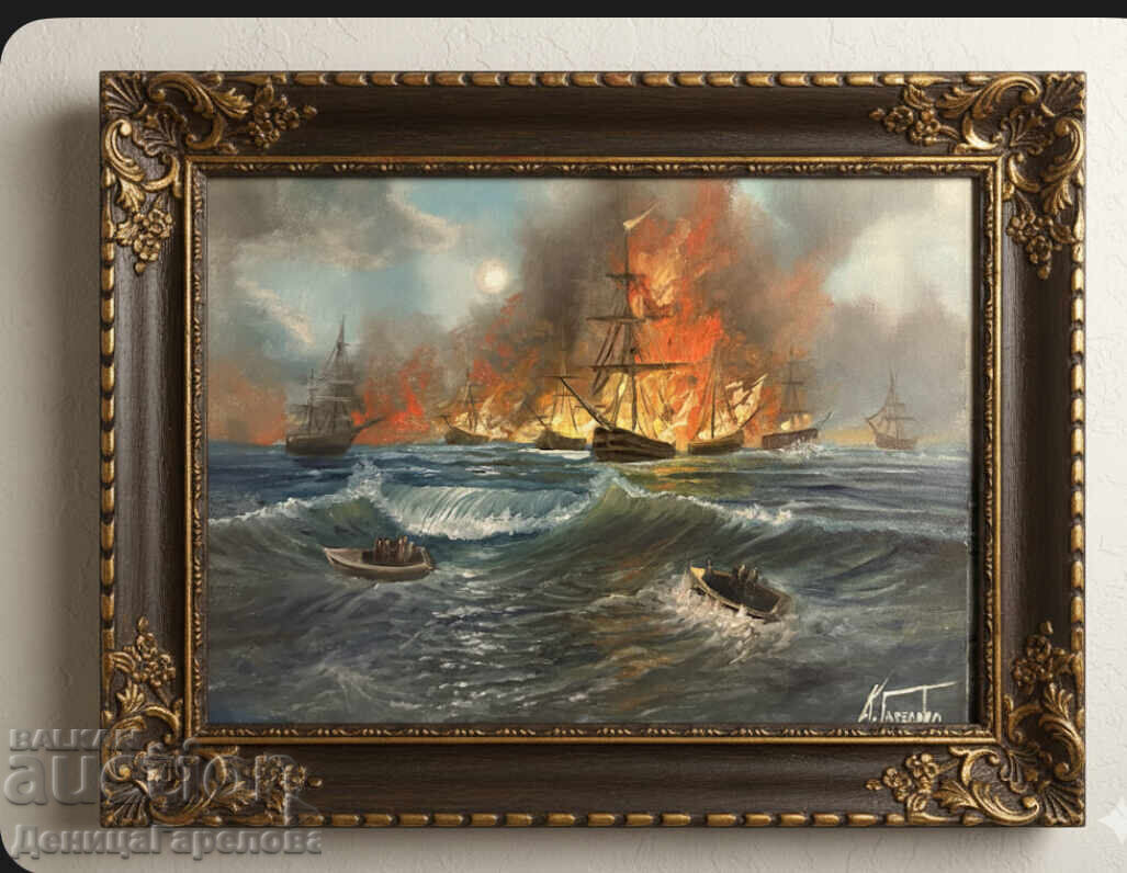 Denitsa Garelova painting 50/40 "Sea Battle" - 6 Denitsa Garelova painting 50/40 "Sea Battle" - 6