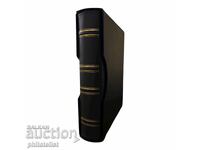 Dosar cu casetă LUX, piele ecologică – GRANDE standard A4, negru