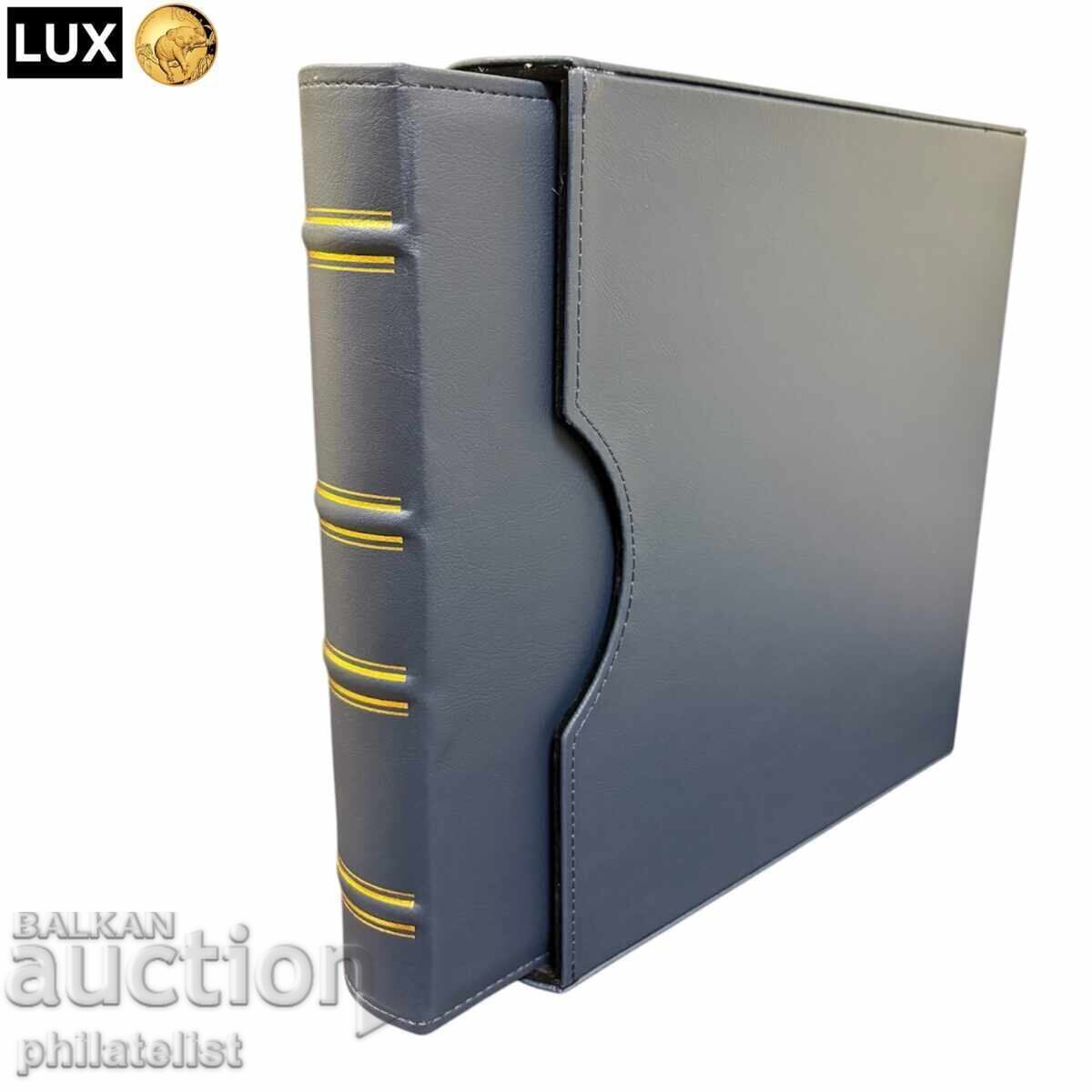 Dosar cu casetă LUX, piele ecologică – GRANDE standard A4, albastru cu preț € 29.00 | 56.72 BGN