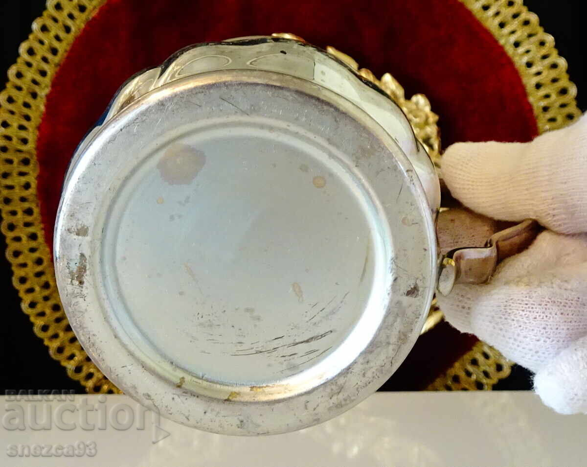 Ασημένια κανάτα γάλακτος, ανάγλυφο Art Nouveau - 5