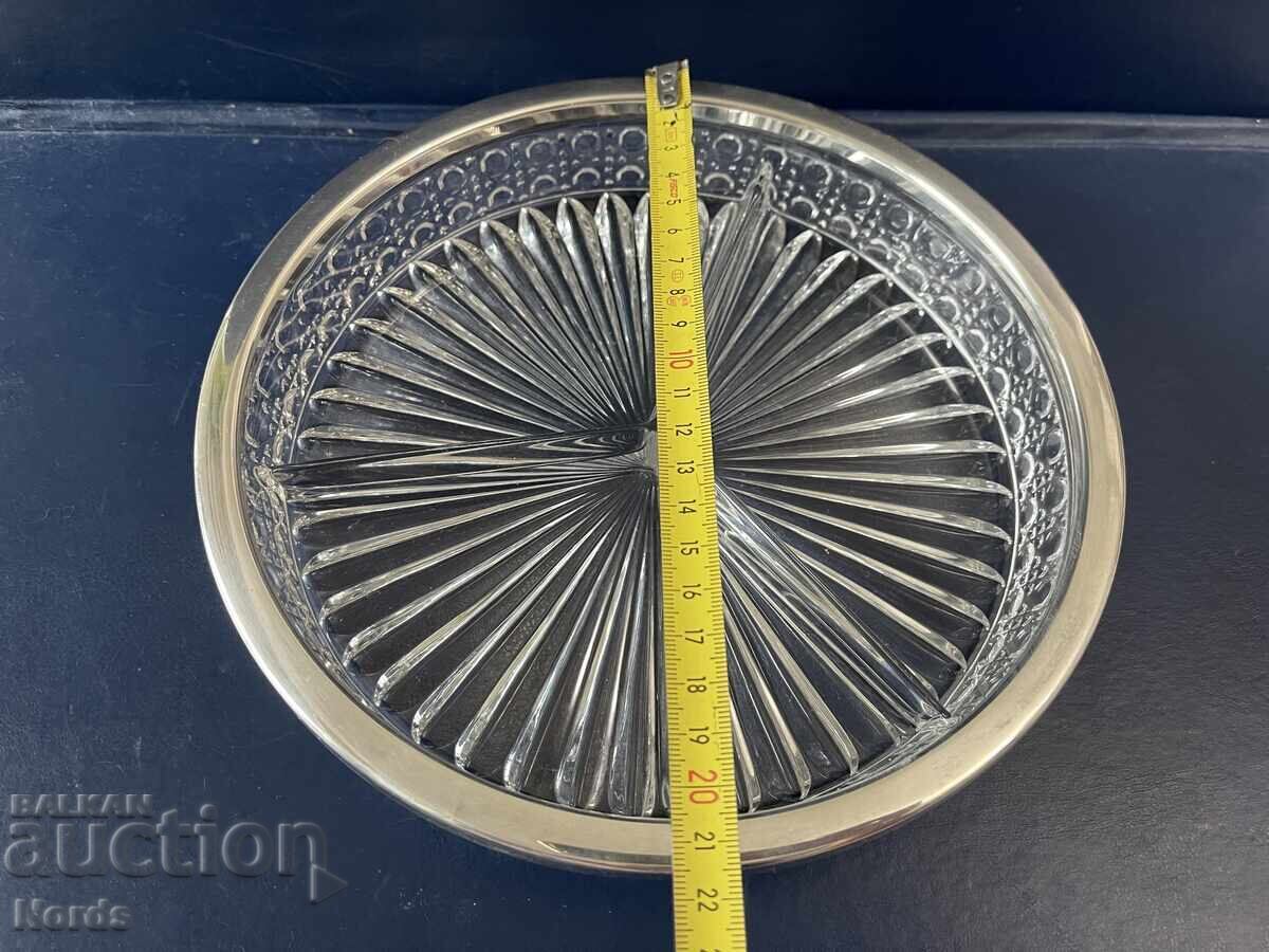 Glass platter with a rim - 5 Glass platter with a rim - 5