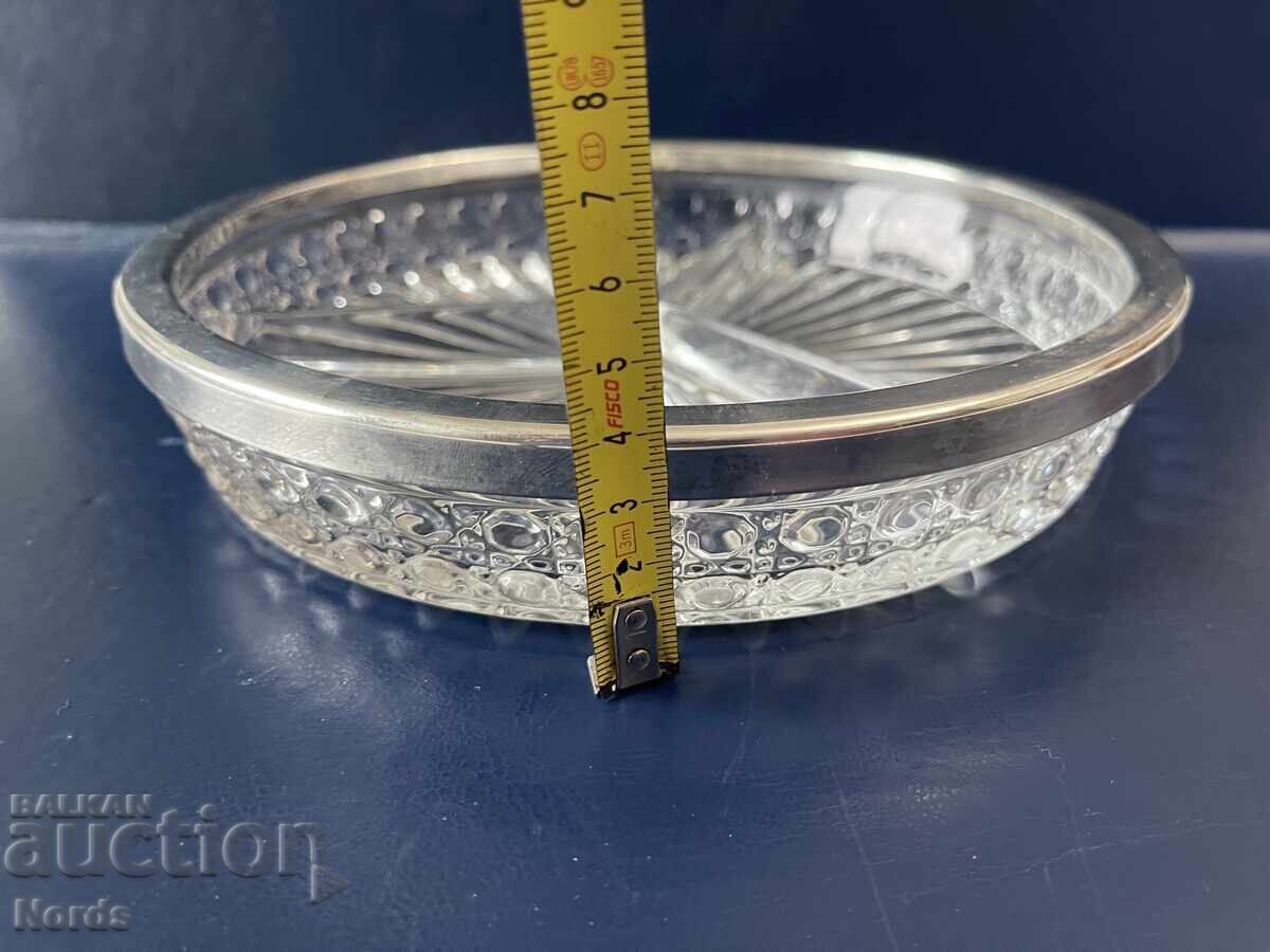Glass platter with a rim - 6 Glass platter with a rim - 6