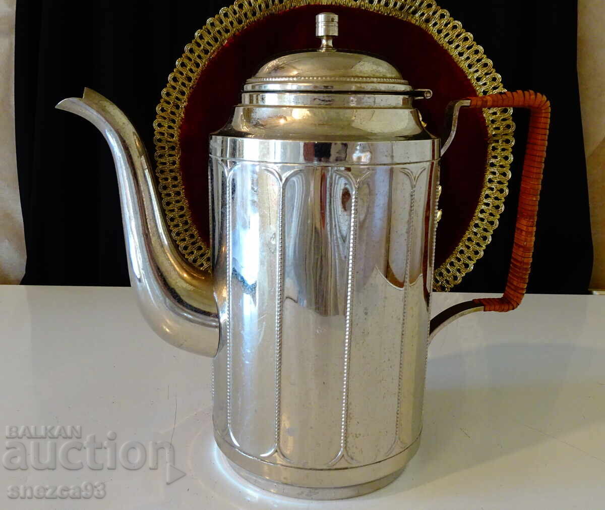 Auction Silver-plated jug for rakia, wine, coffee, Art Deco Auction Silver-plated jug for rakia, wine, coffee, Art Deco