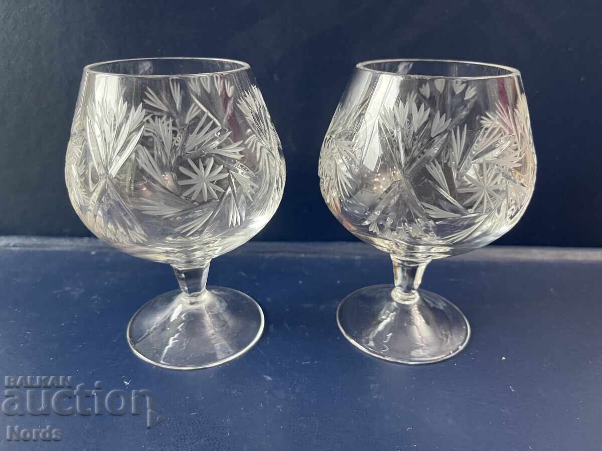 Crystal cognac glasses