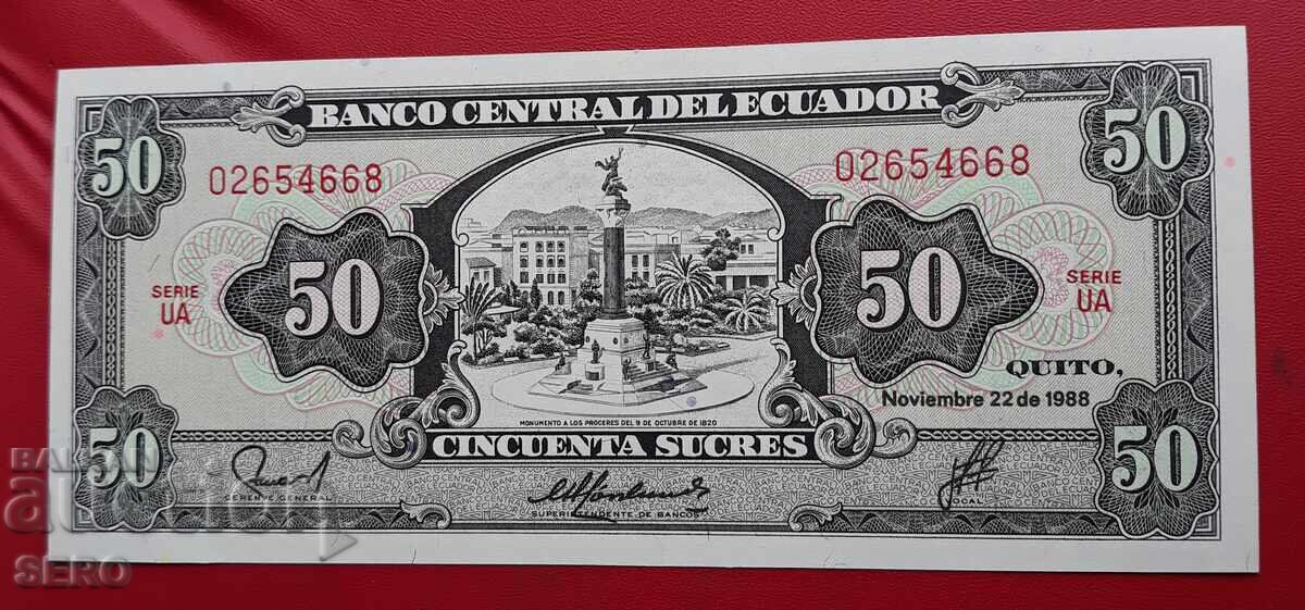 Τραπεζογραμμάτιο-Εκουαδόρ-50 σούκρε 1988