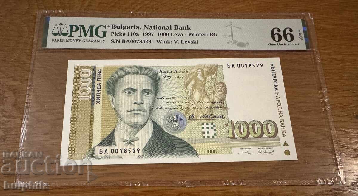 1000 Leva 1997. PMG 66 EPQ 1000 Leva 1997. PMG 66 EPQ
