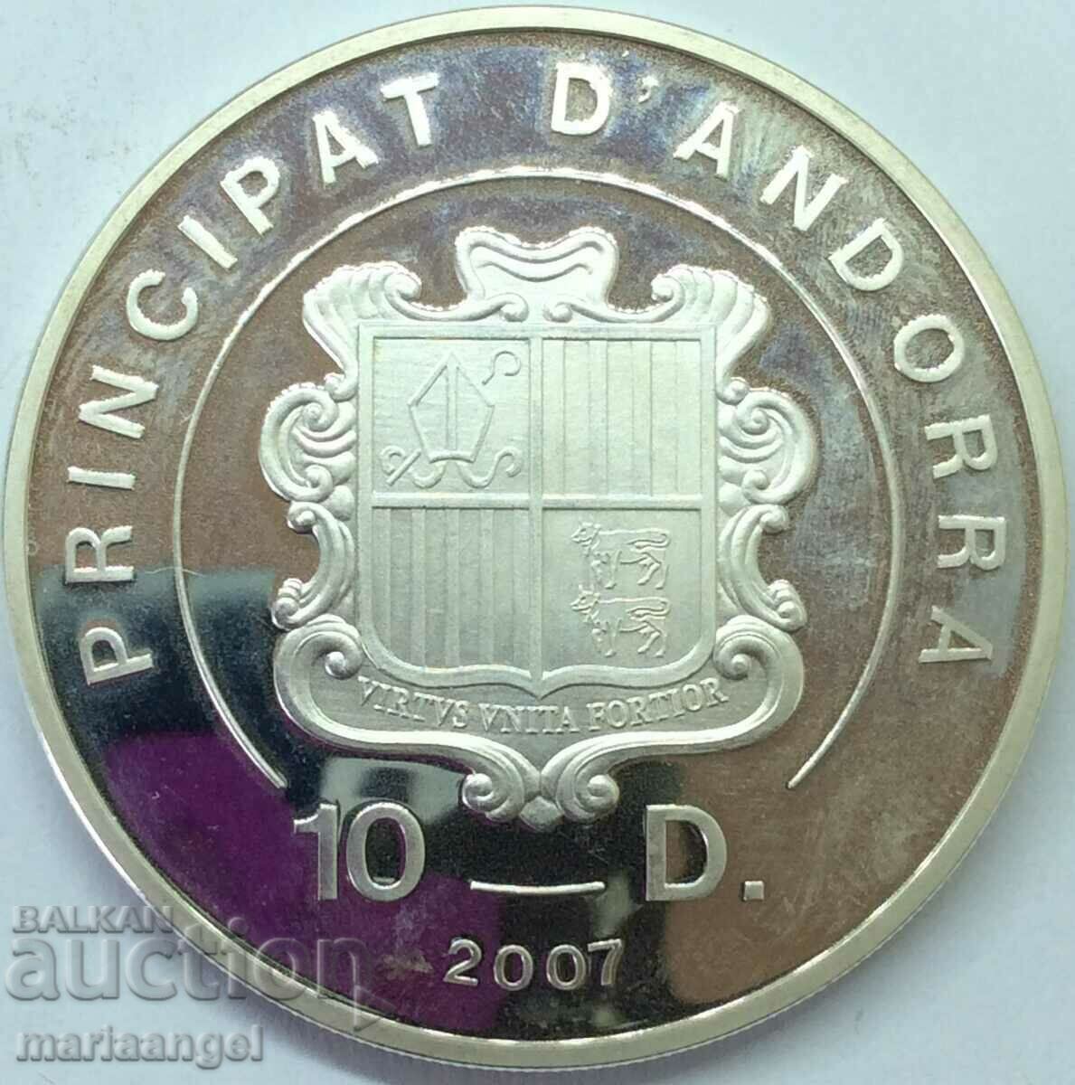 Andorra 2008 10 dinars Olympics Gymnastics 38mm silver - 6