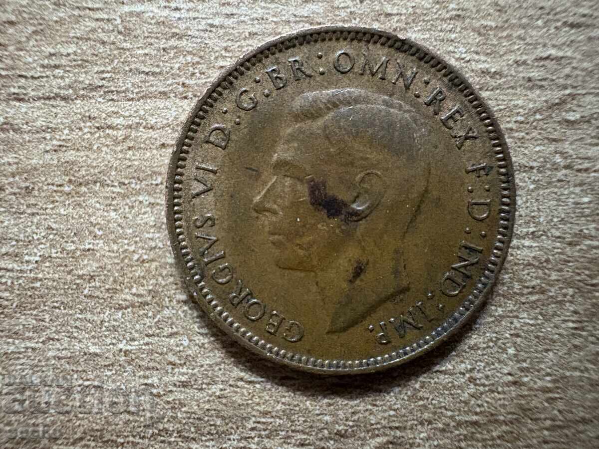 Marea Britanie - 1 farthing (1943) cu preț 0.80 BGN | € 0.41 Marea Britanie - 1 farthing (1943) cu preț 0.80 BGN | € 0.41