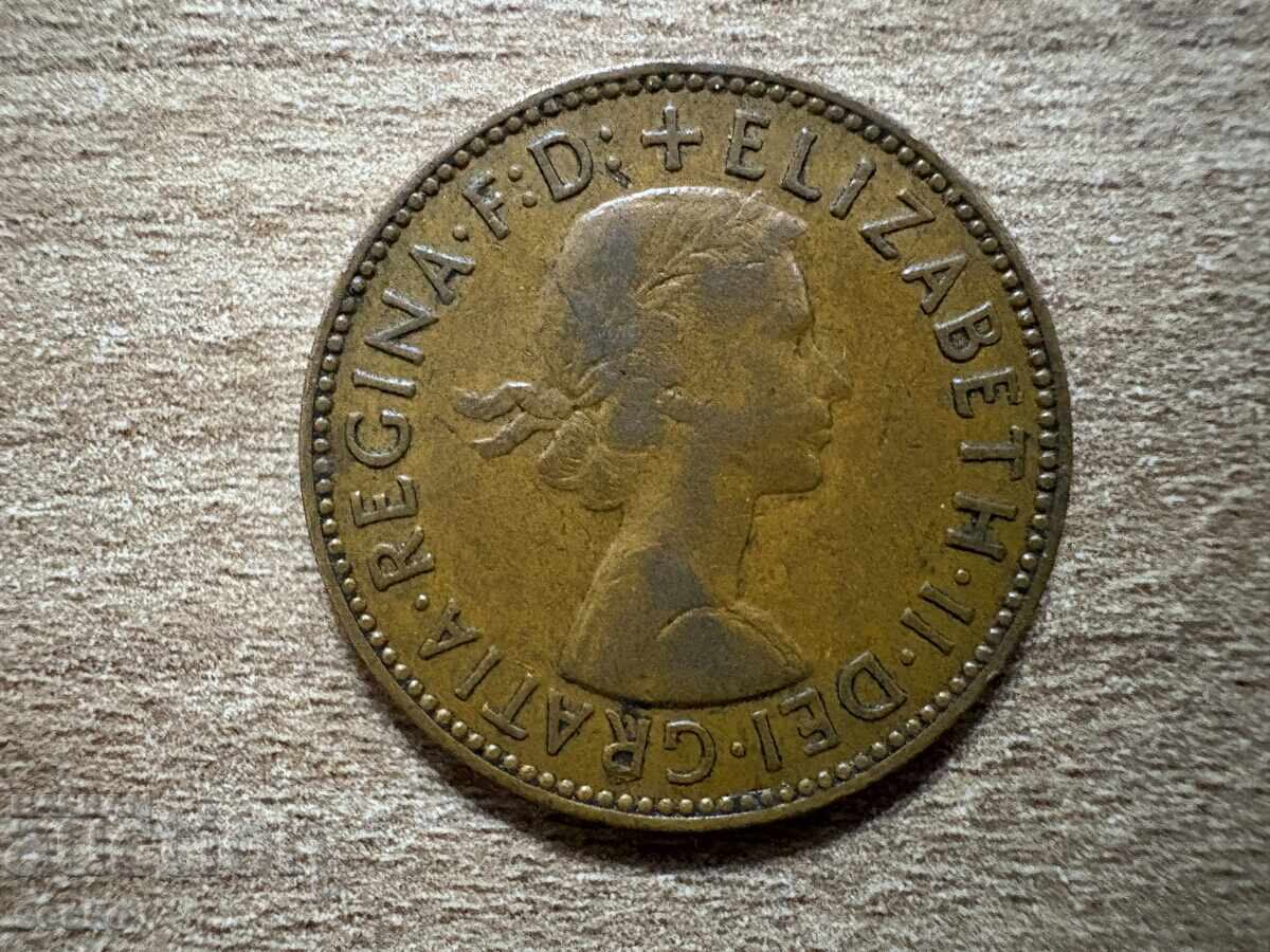 Великобритания - 1/2 пени (1962) с цена 0.80 лв. | € 0.41 Великобритания - 1/2 пени (1962) с цена 0.80 лв. | € 0.41