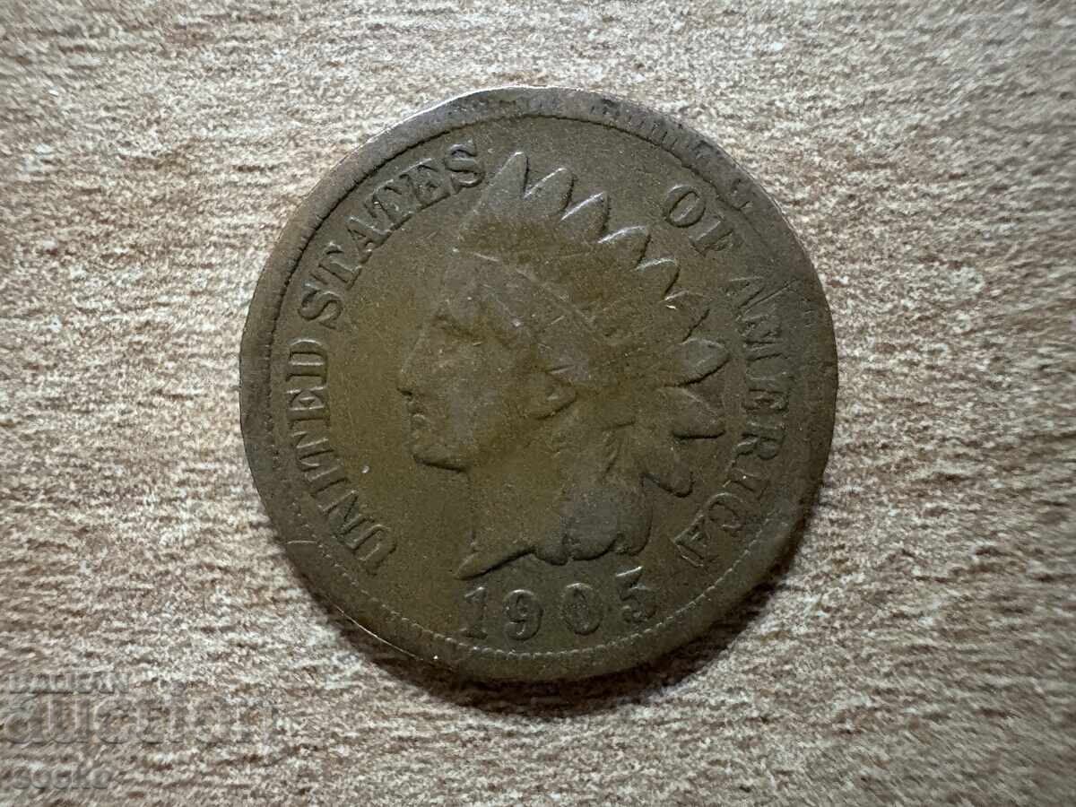 САЩ - 1 цент (1905) с цена 3.80 лв. | € 1.94 САЩ - 1 цент (1905) с цена 3.80 лв. | € 1.94