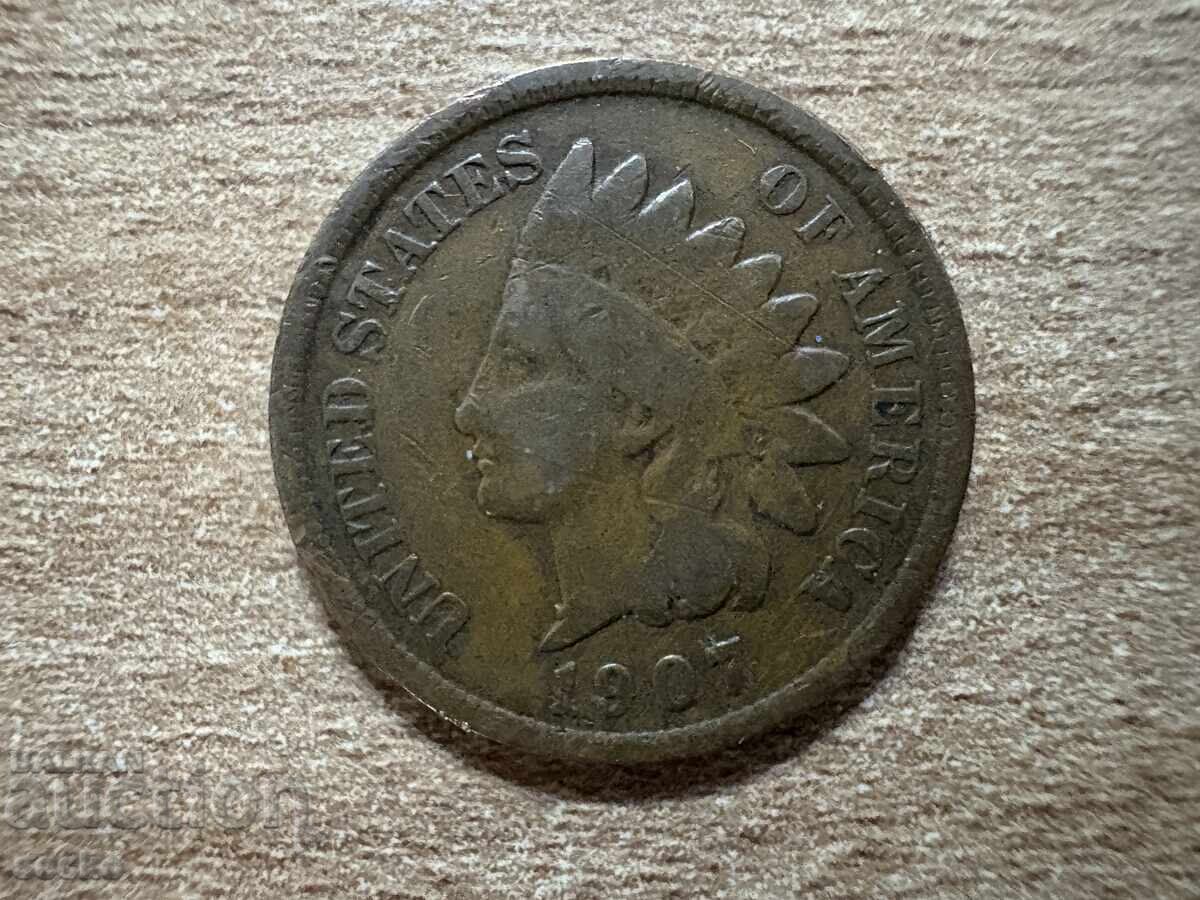 САЩ - 1 цент (1907) с цена 3.50 лв. | € 1.79 САЩ - 1 цент (1907) с цена 3.50 лв. | € 1.79