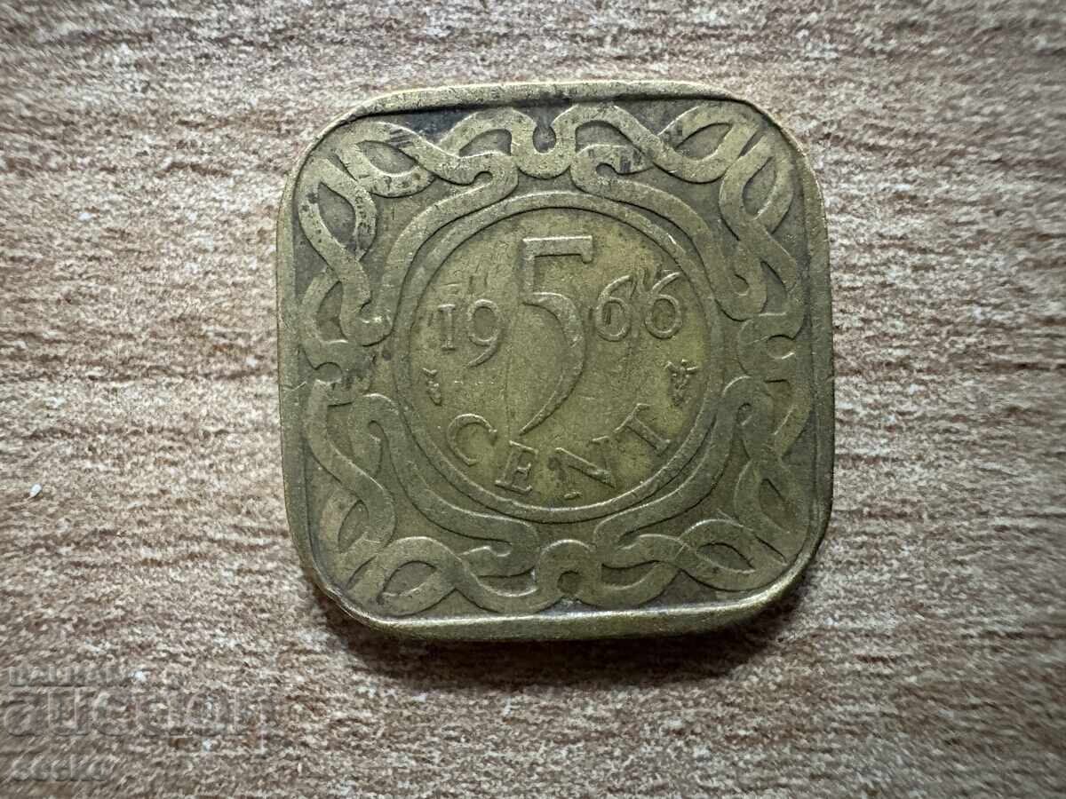 Суринам - 5 цента (1966) Суринам - 5 цента (1966)