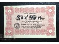 Germania, Germania, 5 mărci Remscheid, 1918, UNC