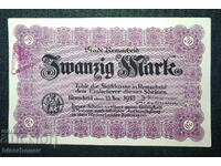 Germany, Германия, 20 марки Ремшайд, 1918 г, UNC