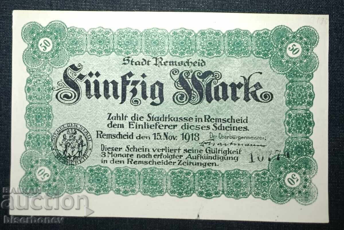 Γερμανία, Γερμανία, 50 μάρκα Ρέμσαϊντ, 1918, UNC Γερμανία, Γερμανία, 50 μάρκα Ρέμσαϊντ, 1918, UNC