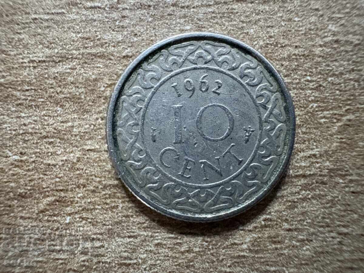 Суринам - 10 цента (1962) Суринам - 10 цента (1962)