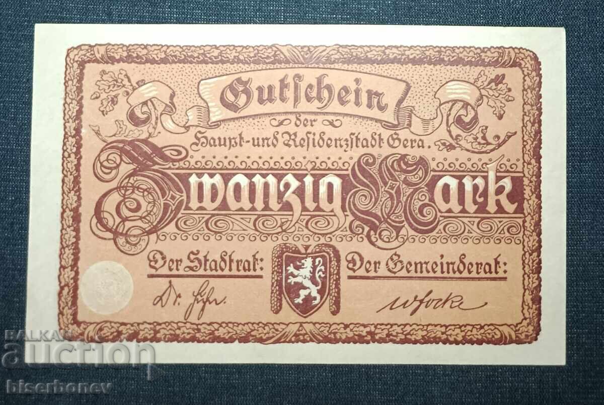 Germany, Germany, 20 Mark Gera, 1918, UNC