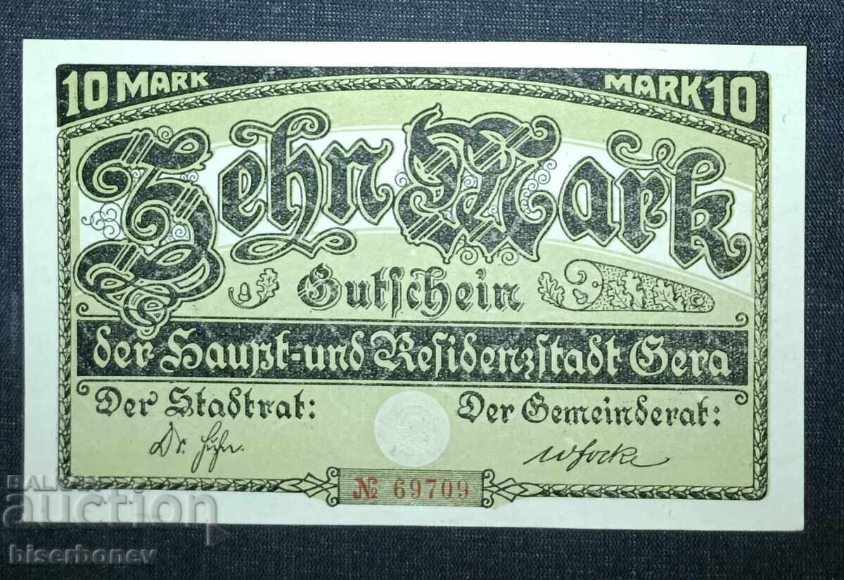 Germany, Germany, 10 Mark Gera, 1918, UNC