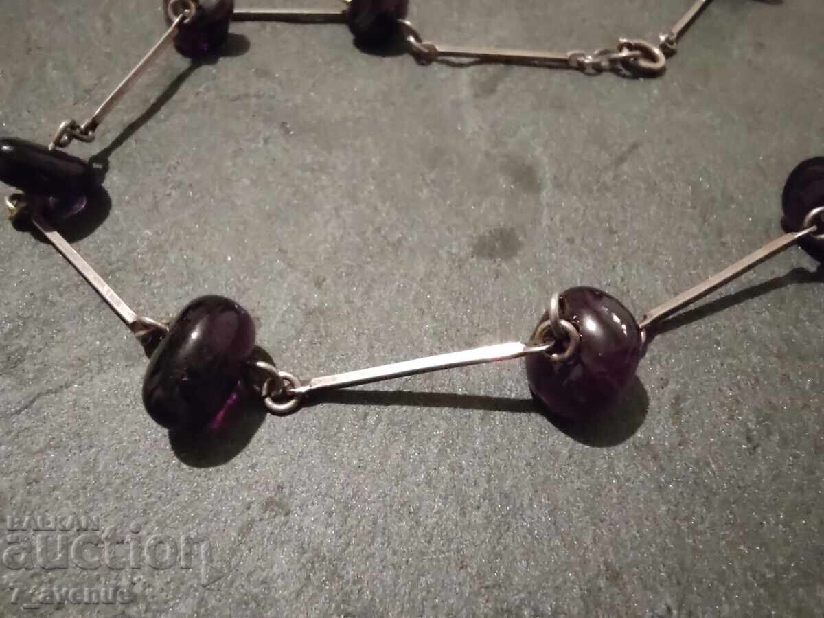 Κολιέ, κομψό αυθεντικό με σφραγίδα 835, Αμέθυστος 7.11.2025 με τιμή 129.00 BGN | € 65.96