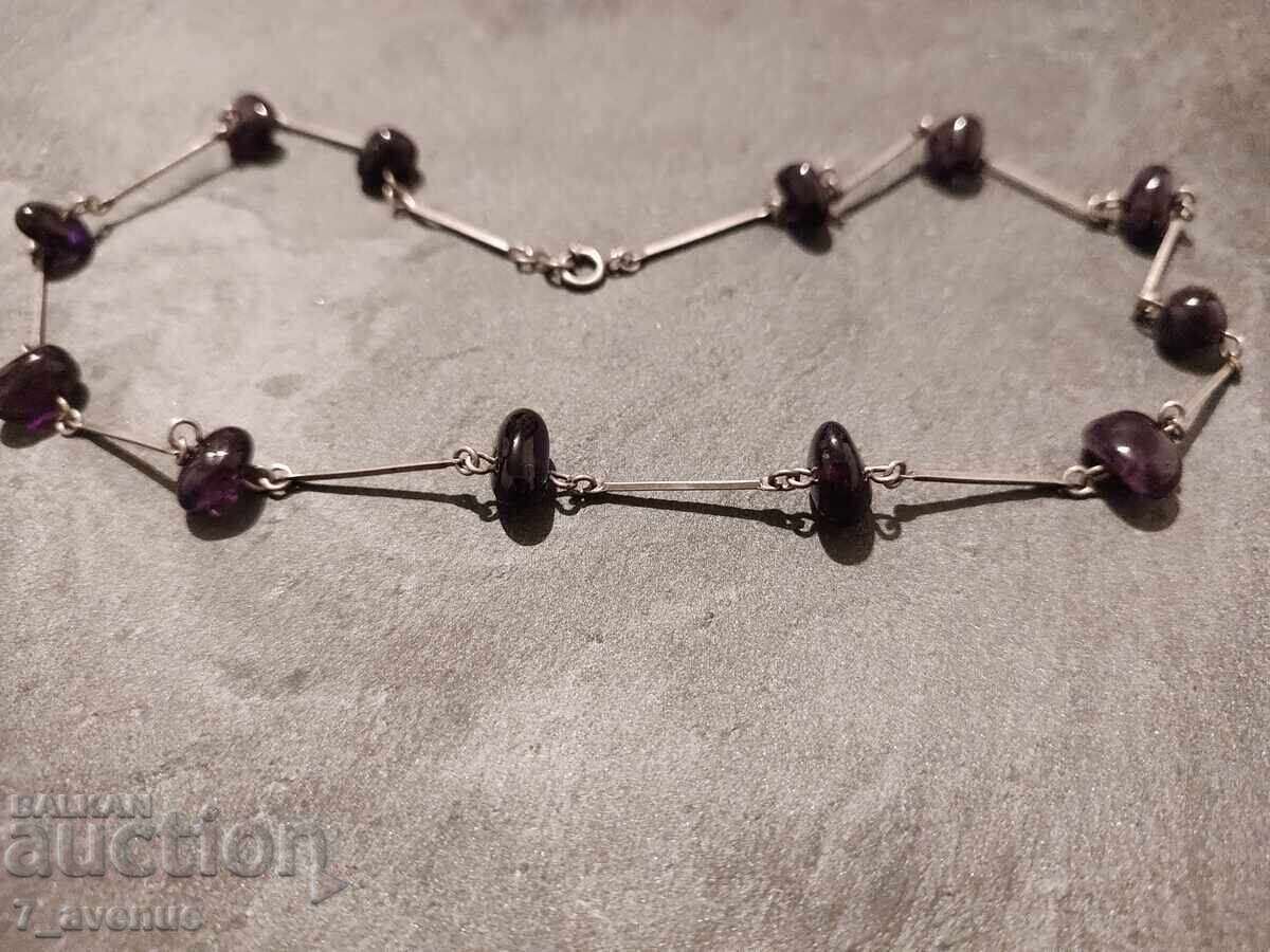 Κολιέ, κομψό αυθεντικό με σφραγίδα 835, Αμέθυστος 7.11.2025 - 5