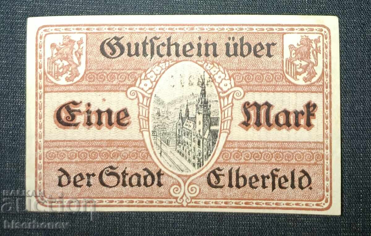 Γερμανία, Γερμανία, 1 μάρκο Έλμπερφελντ, 1918, UNC με τιμή 9.00 BGN | € 4.60