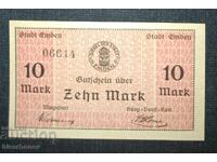 Germany, Germany, 10 Mark Emden, 1918, UNC