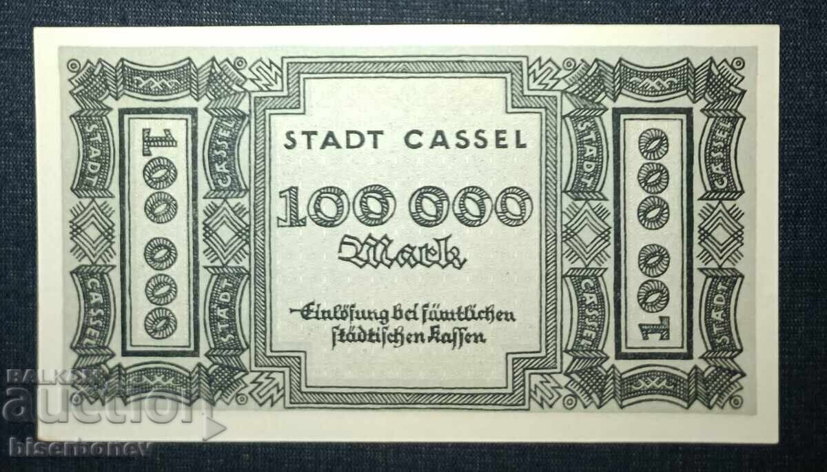 Germania, Germania, 100 000 mărci Kassel, 1923, UNC cu preț 14.00 BGN | € 7.16 Germania, Germania, 100 000 mărci Kassel, 1923, UNC cu preț 14.00 BGN | € 7.16
