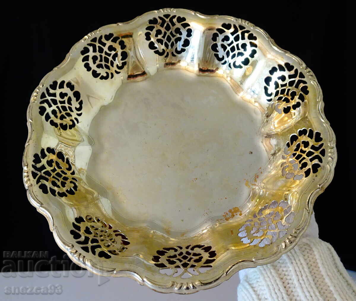 Silver-plated Quist fruit bowl, openwork, Baroque