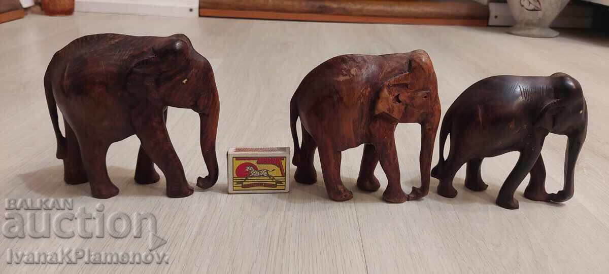 Wooden elephant figurines, 8 pieces, excellent condition - 7 Wooden elephant figurines, 8 pieces, excellent condition - 7