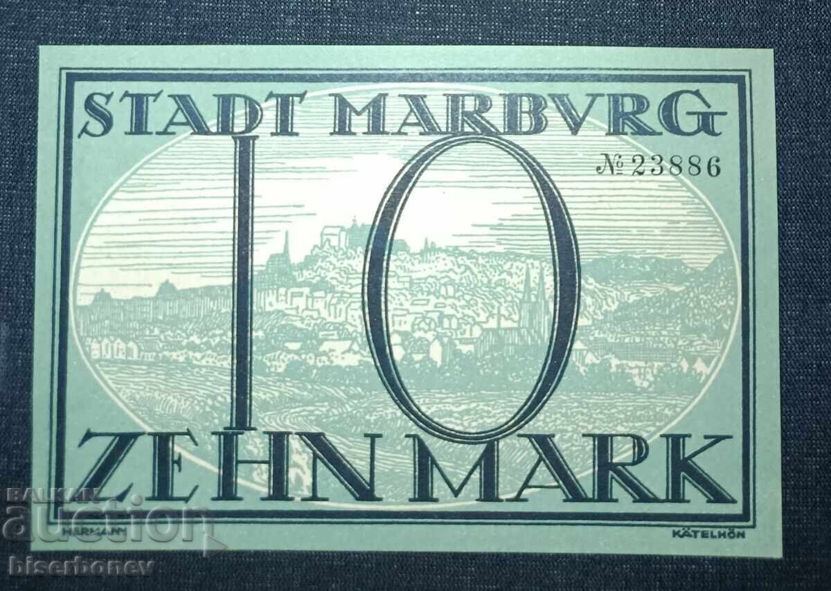 Γερμανία, Γερμανία, 10 μάρκα Marburg, 1918, UNC Γερμανία, Γερμανία, 10 μάρκα Marburg, 1918, UNC