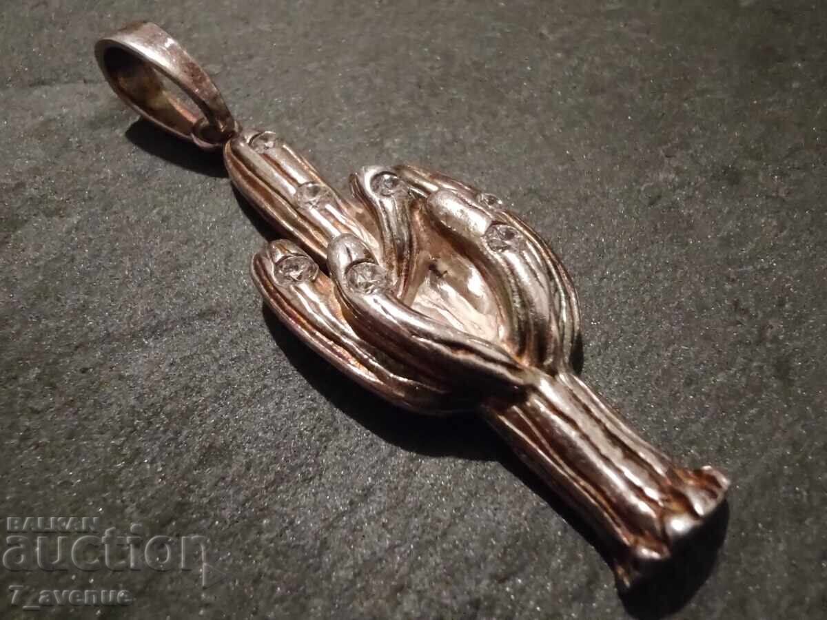 Licitație Colier, pandantiv mare Cactus cu ștanță 925, 7.11.2025