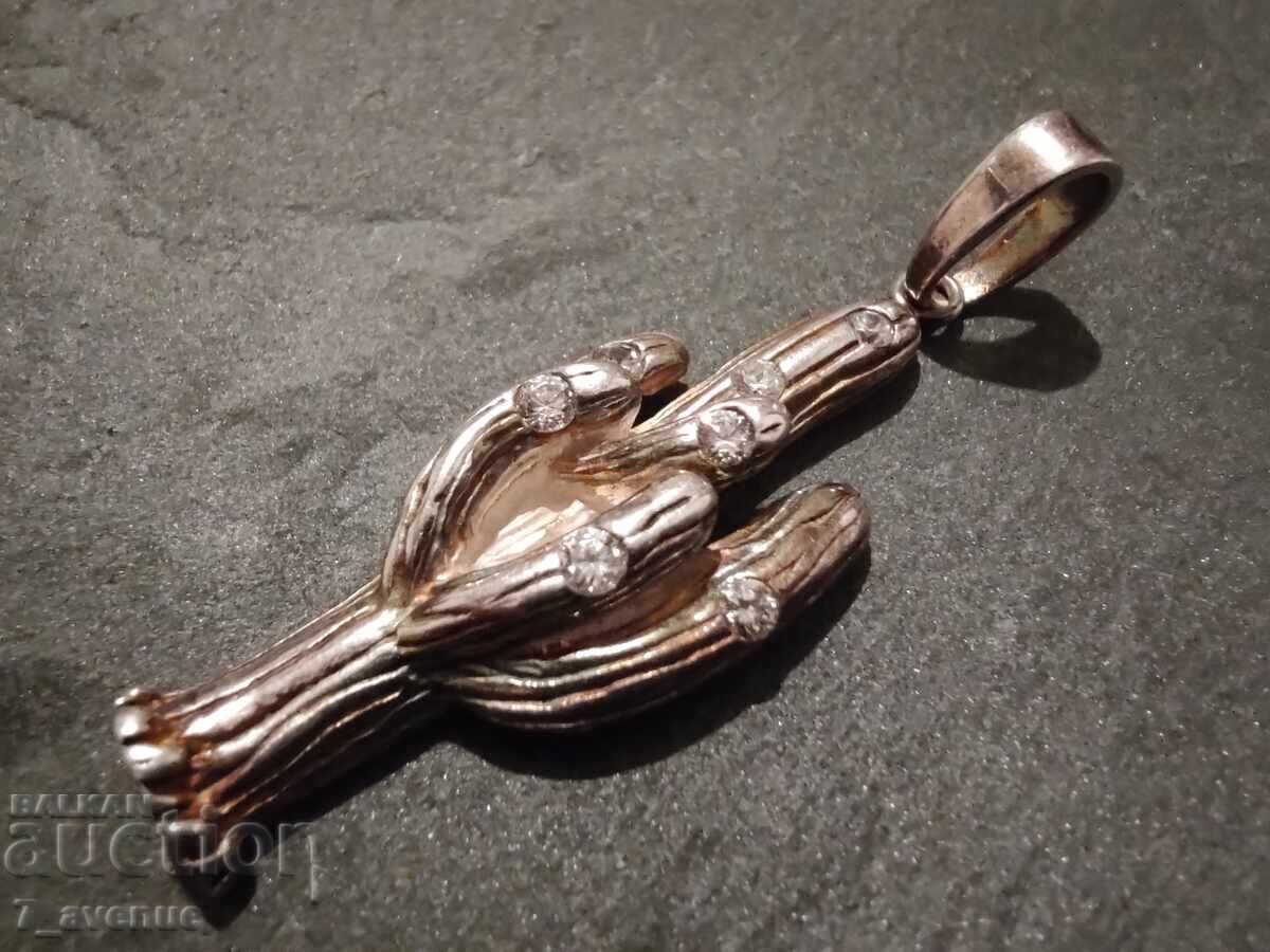 Colier, pandantiv mare Cactus cu ștanță 925, 7.11.2025