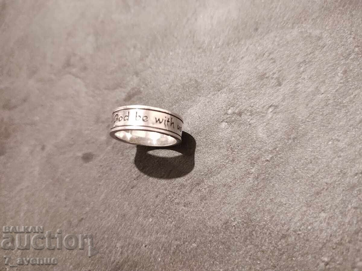 Сребърен пръстен Got be with us together ...925, 7.11.2025 с цена 129.00 лв. | € 65.96