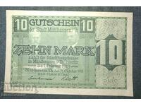 Germany, Germany, 10 Mark Mühlhausen, 1918, aUNC